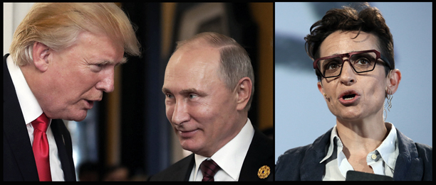 Donald Trump, Vladimir Putin and writer/editor Masha Gessen